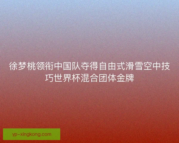 徐梦桃领衔中国队夺得自由式滑雪空中技巧世界杯混合团体金牌