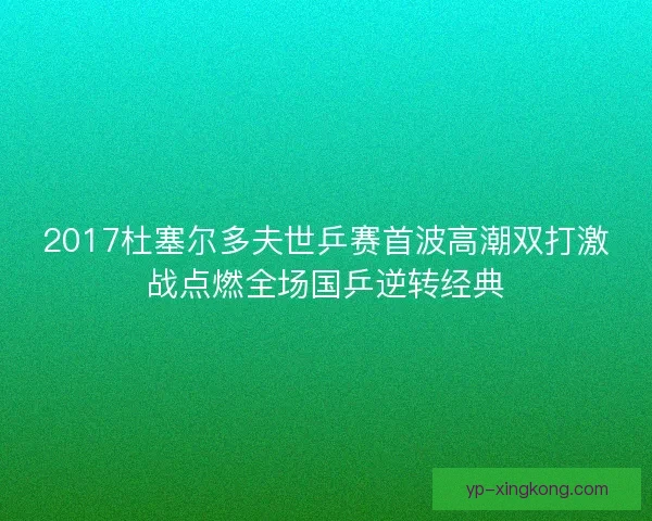 2017杜塞尔多夫世乒赛首波高潮双打激战点燃全场国乒逆转经典 2017杜塞尔多夫世乒赛首波高潮双打激战点燃全场国乒逆转经典